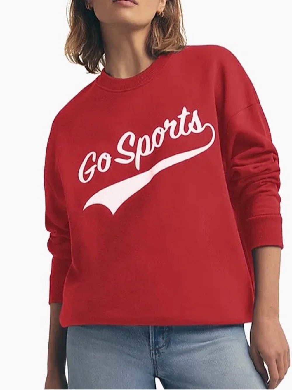 Favorite Daughter Red ‘Go Sports’ Crew Neck Sweatshirt - Women’s Size XL